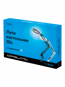 Лампа настольная с лупой и подсветкой для работы 10х Орбита OT-INL88 Белая